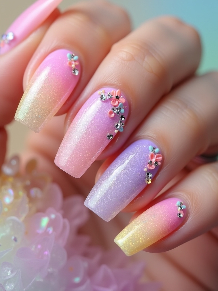 vibrant rainbow nail designs