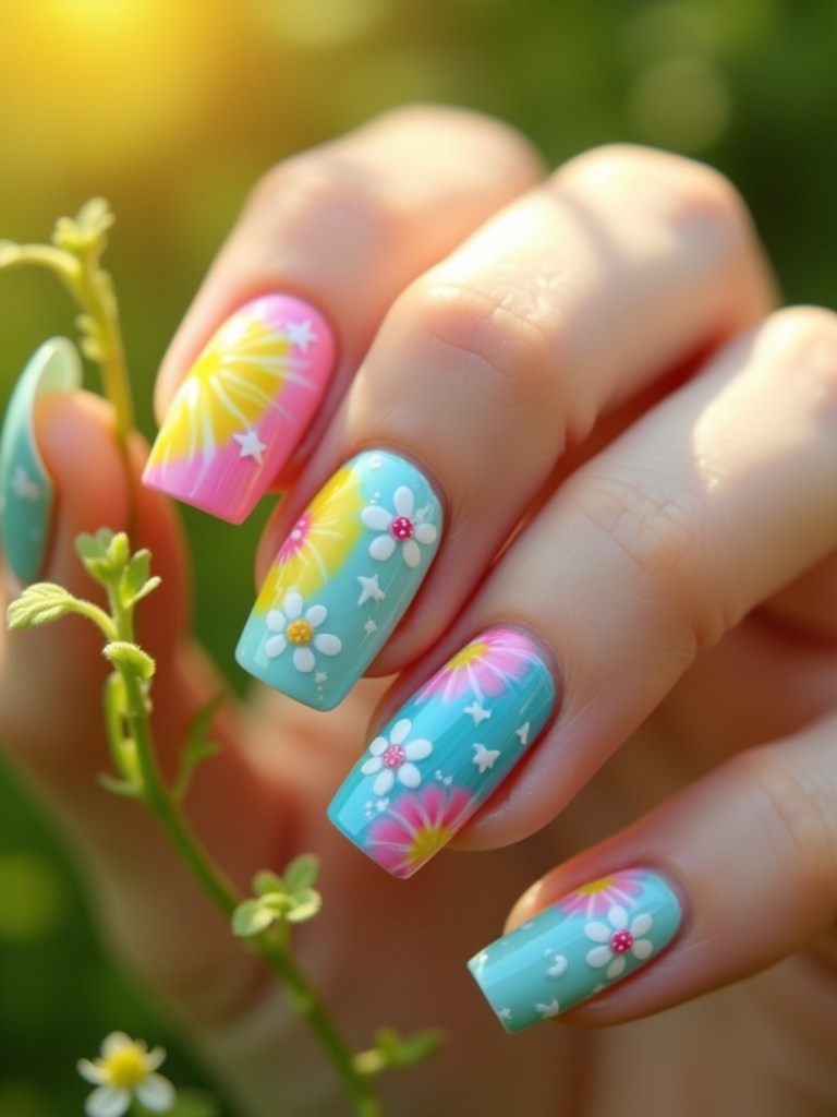 vibrant tie dye nail techniques