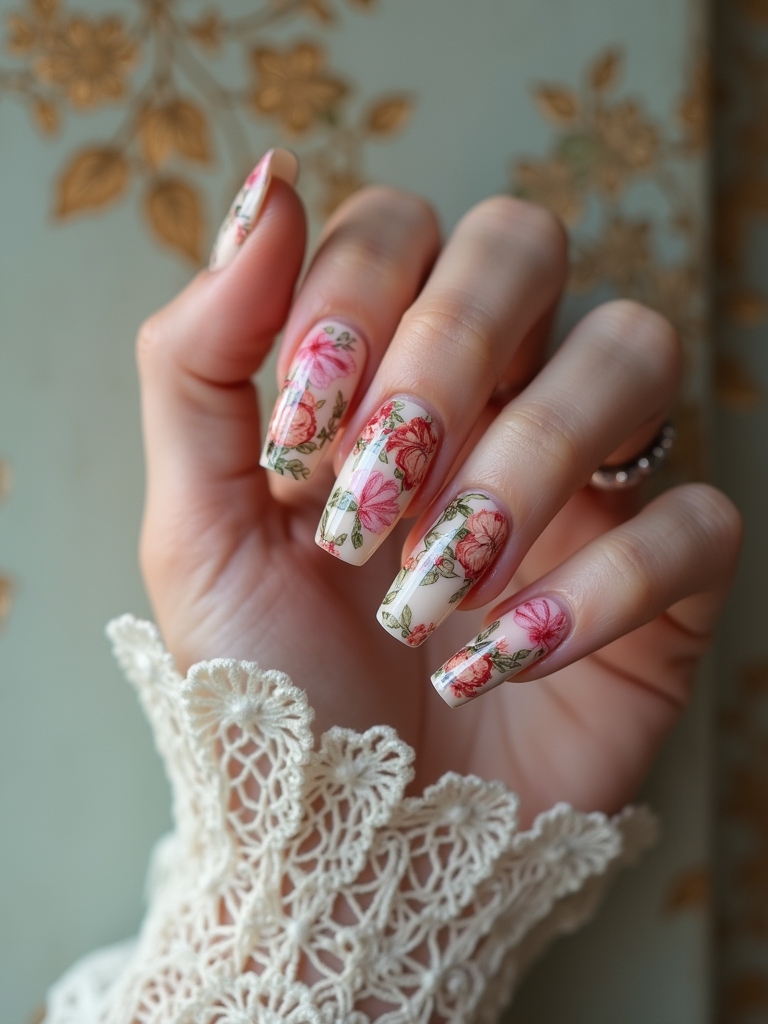 vintage charm nail designs