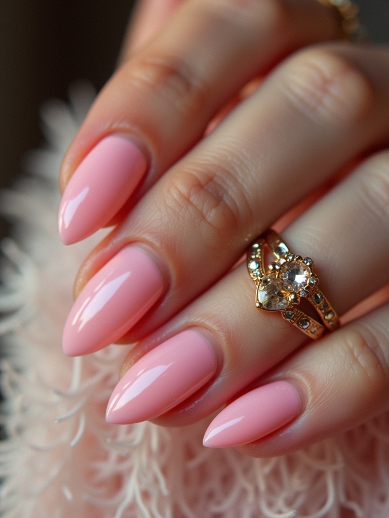 vintage pink chrome nails