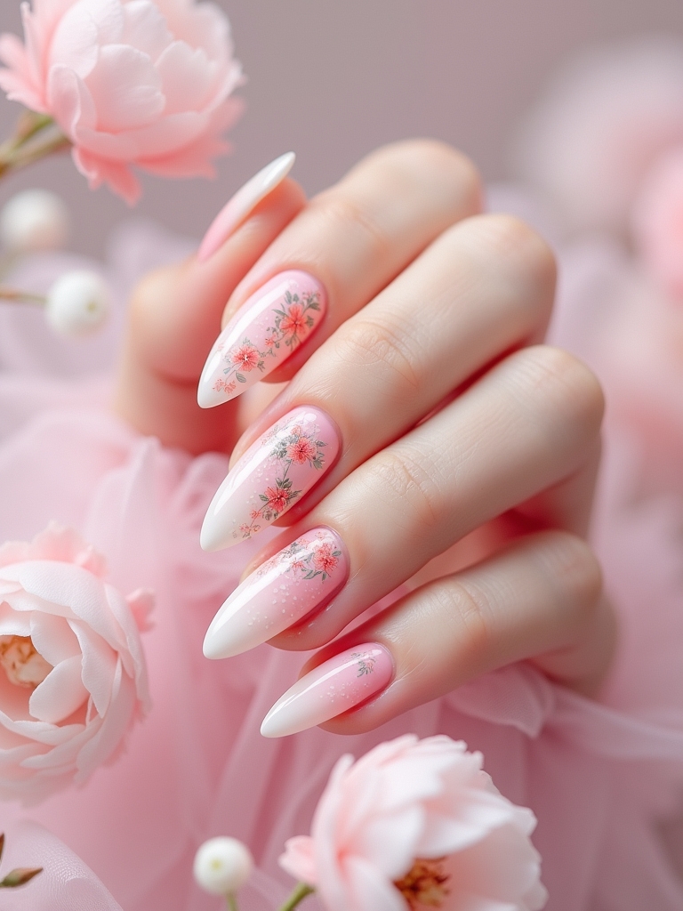 watercolor ballerina nail art