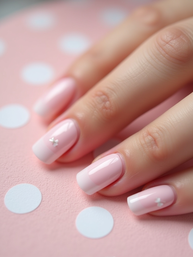 whimsical baby pink manicure