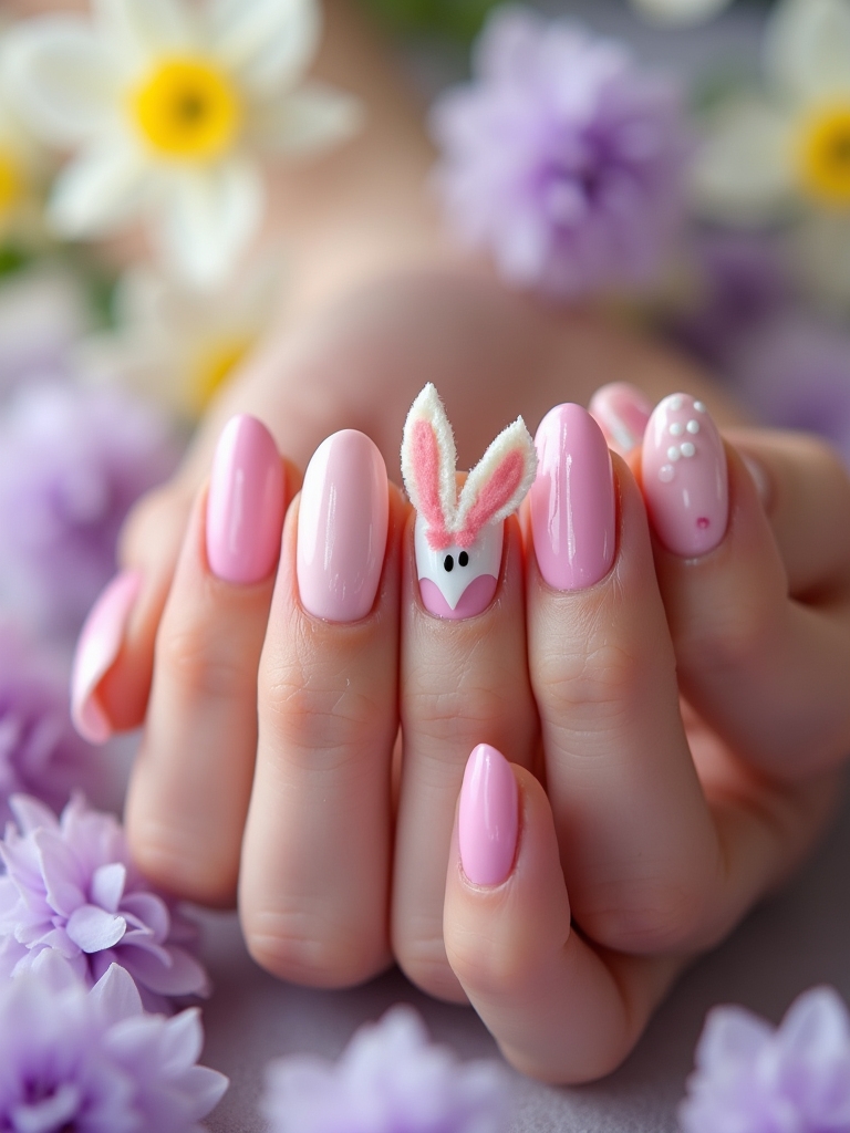 whimsical bunny ear nails