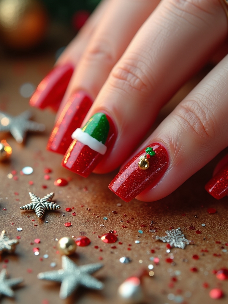 whimsical elf nail art
