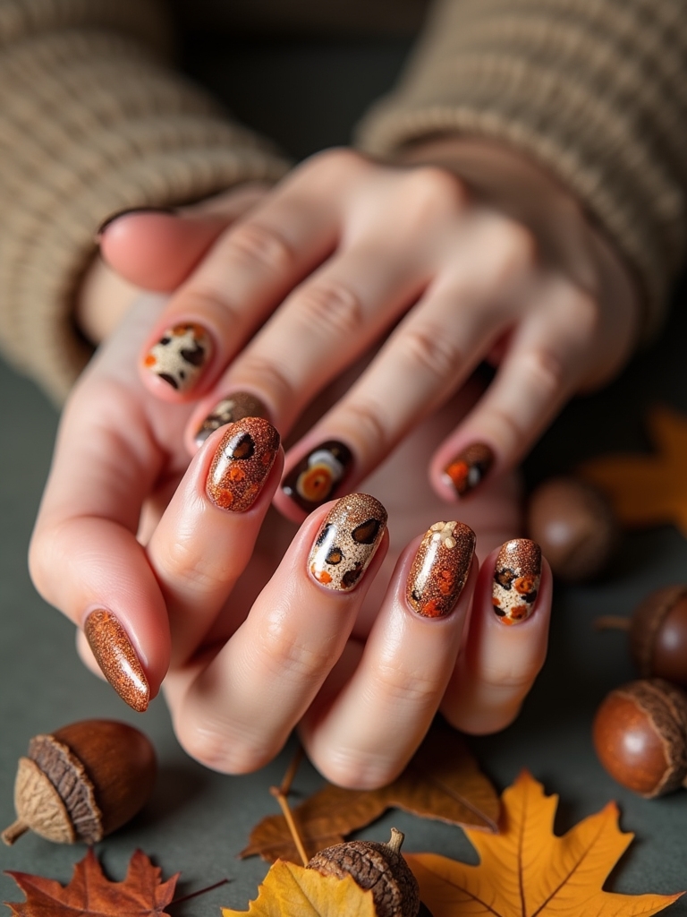 whimsical fall acorns design