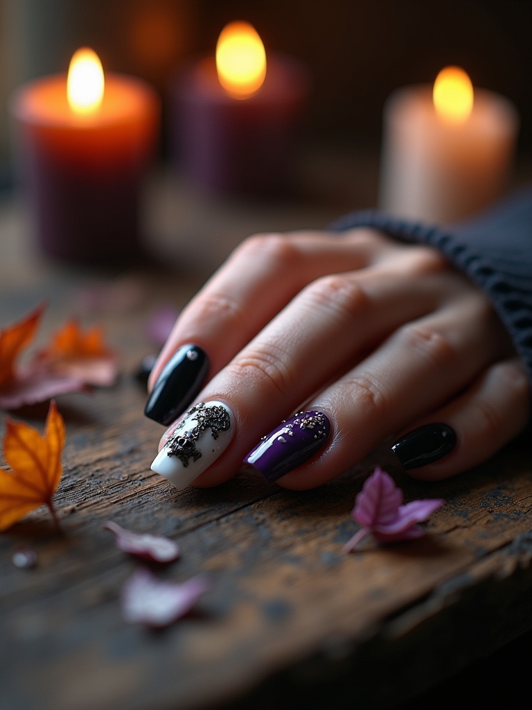 whimsical halloween potion nails