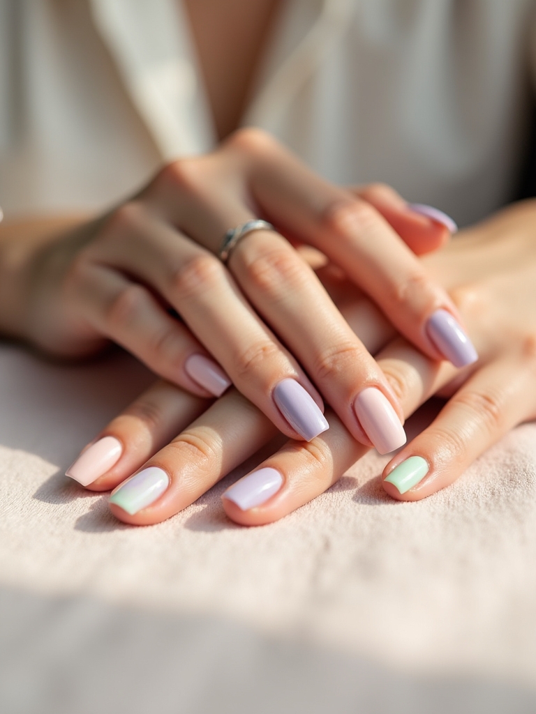 whimsical soft pastel manicures