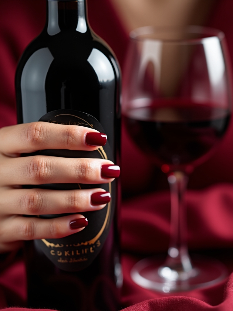 whimsical wine themed nail art