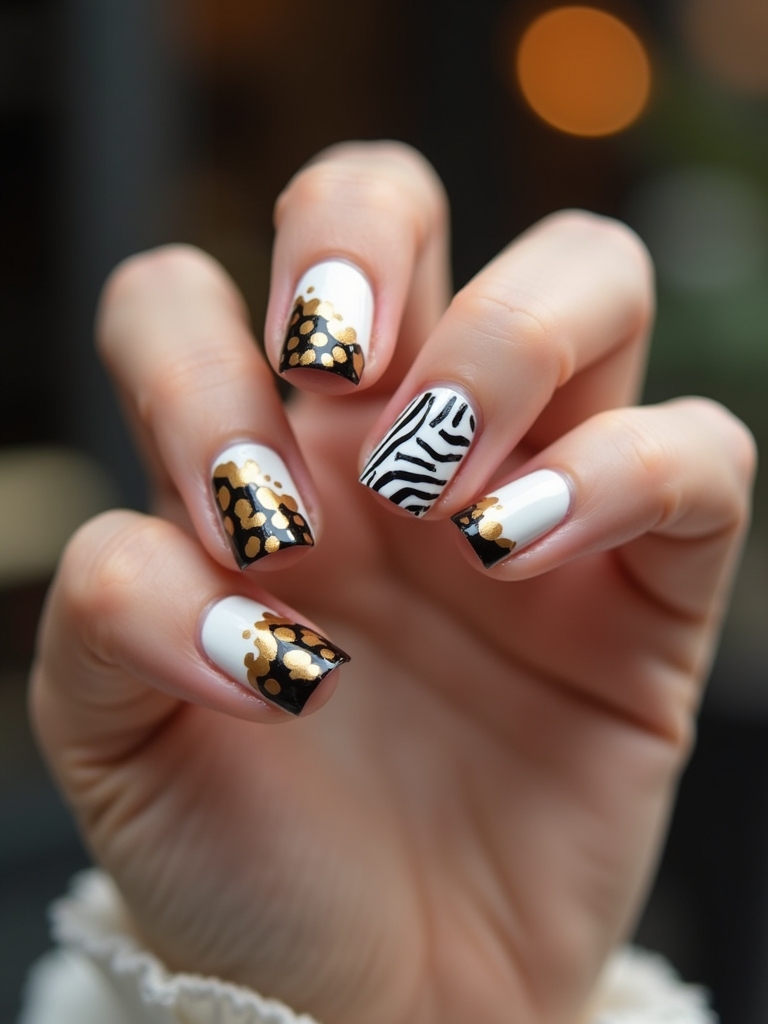 wild french manicure designs