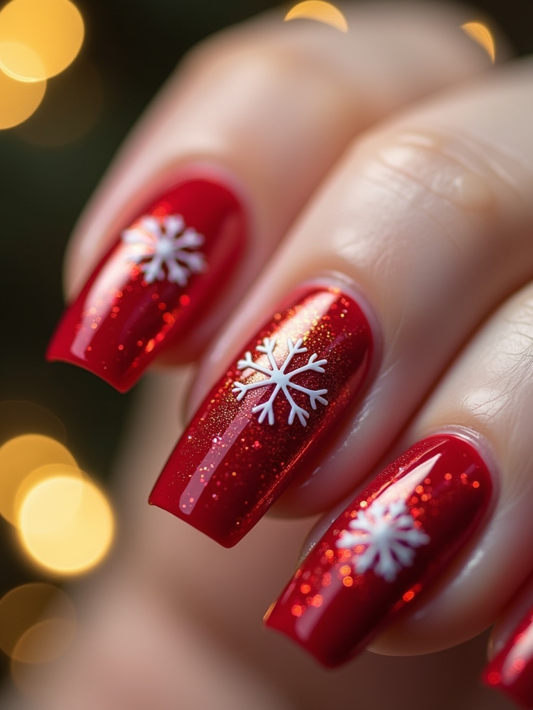 winter wonderland nail accents